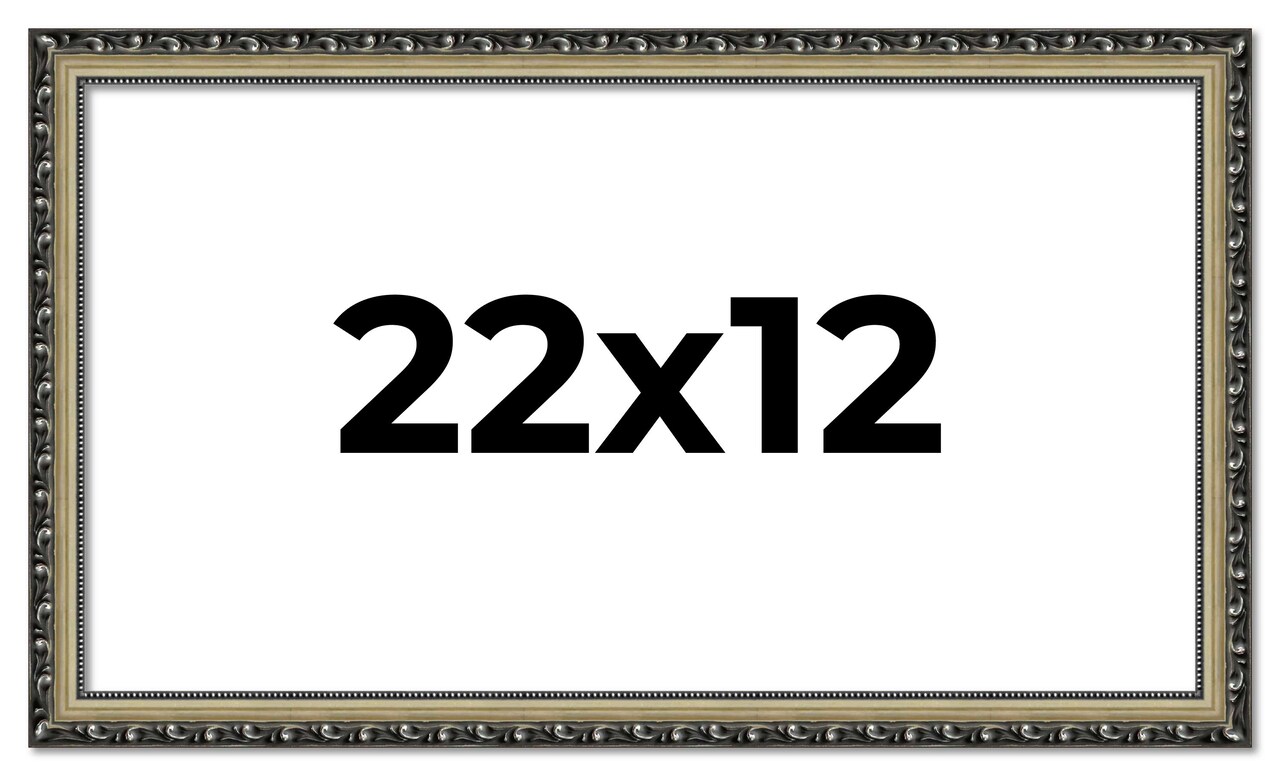22x12 Solid Wood Antique Picture Frame with UV-Resistant Acrylic & Acid-Free Backing, Available in 4 Finishes: Bronze, Gold, Silver, and Gold with Black